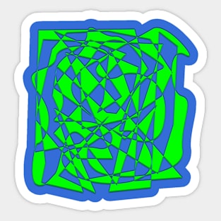 Abstract Geometry - Green and Blue Sticker